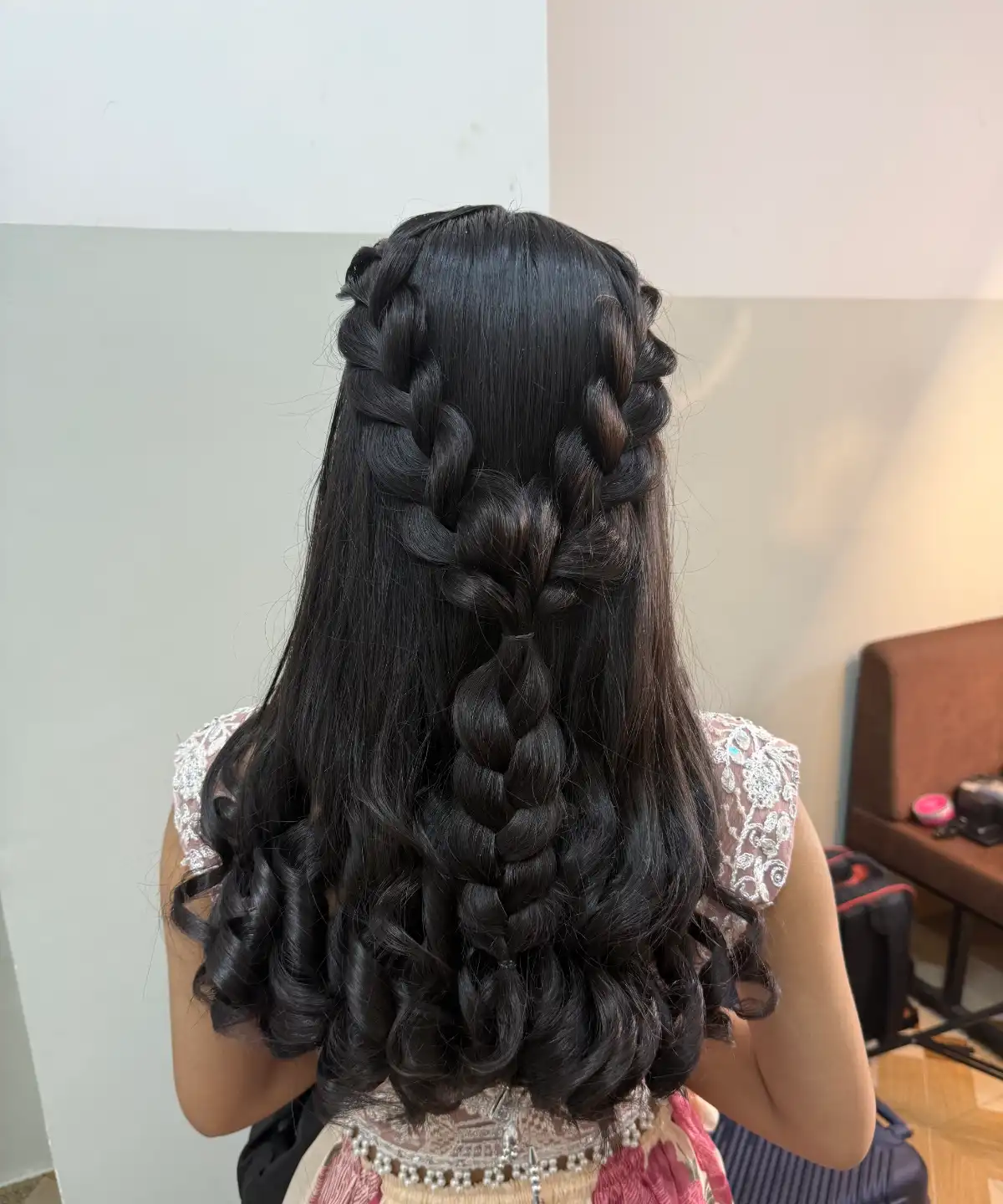 Bridal hairstyling updo